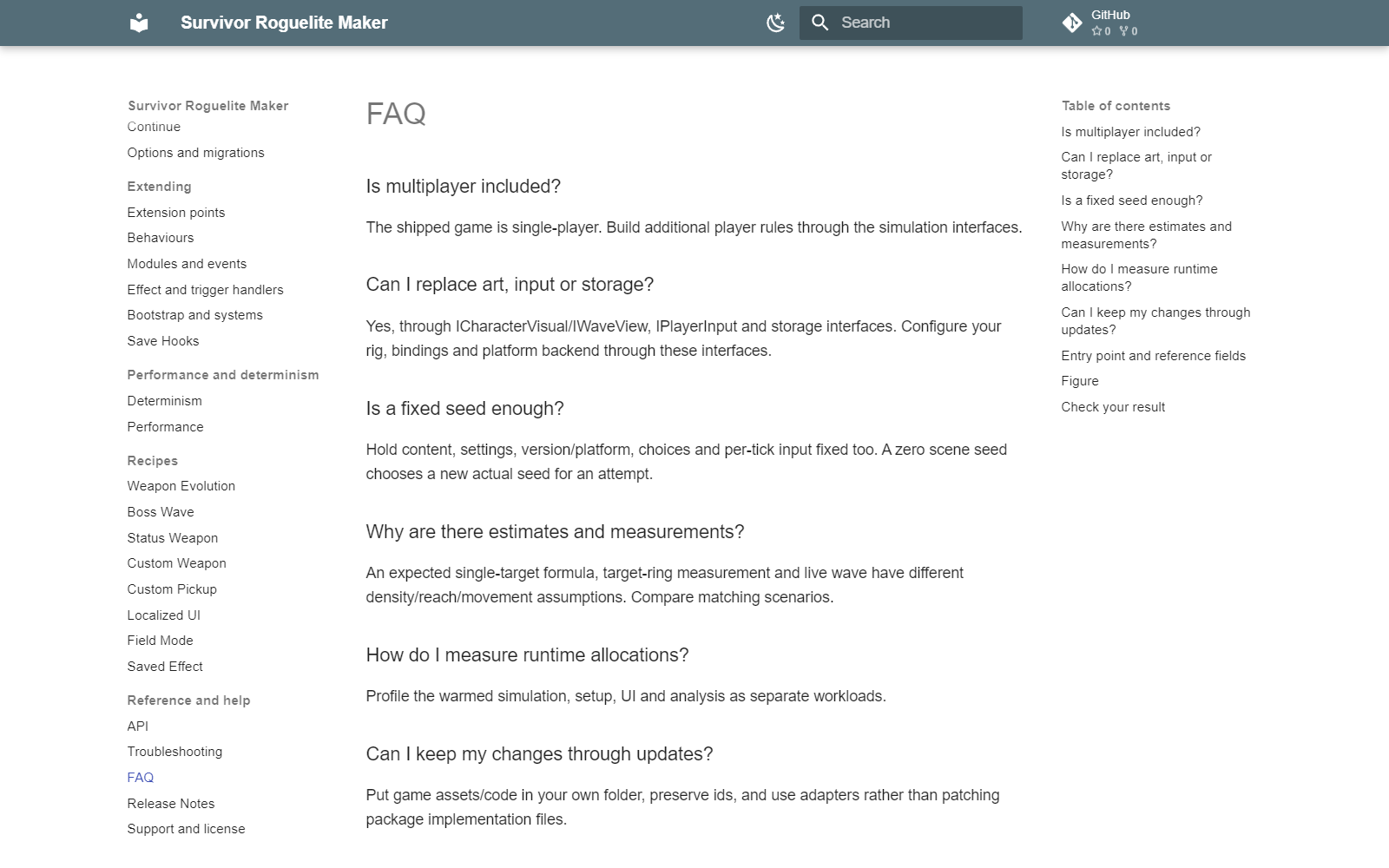 FAQ covering setup and extension workflows.