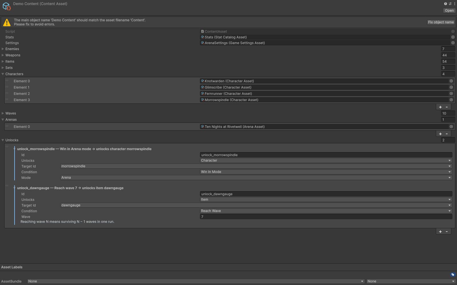 Content inspector with unlock rules.